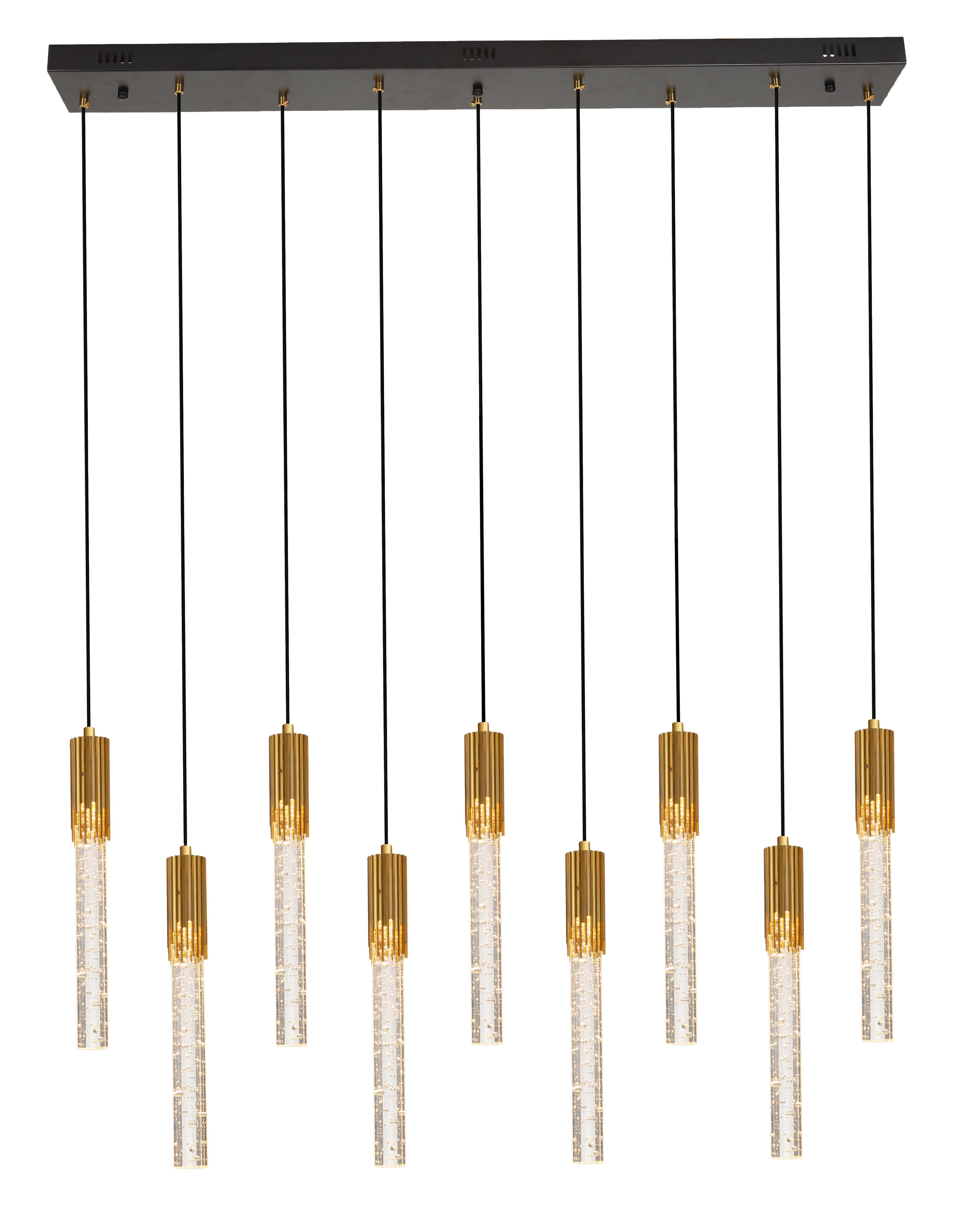 Hanglamp 9-lichts Goud Maud B120 x D15 cm