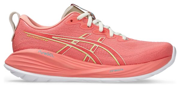 Chaussures Running Asics Gel-Cumulus 27 Corail/Vert Femme