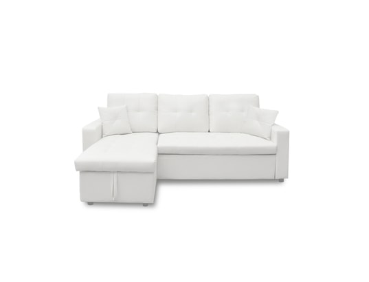 INTENSEDECO - Canapé d'angle convertible cuero blanc