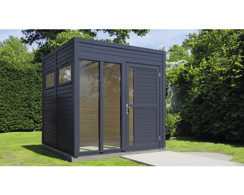 Bertilo Cubo 2 Kantoor tuinhuis inclusief vloer, 226 x 240 cm, antraciet