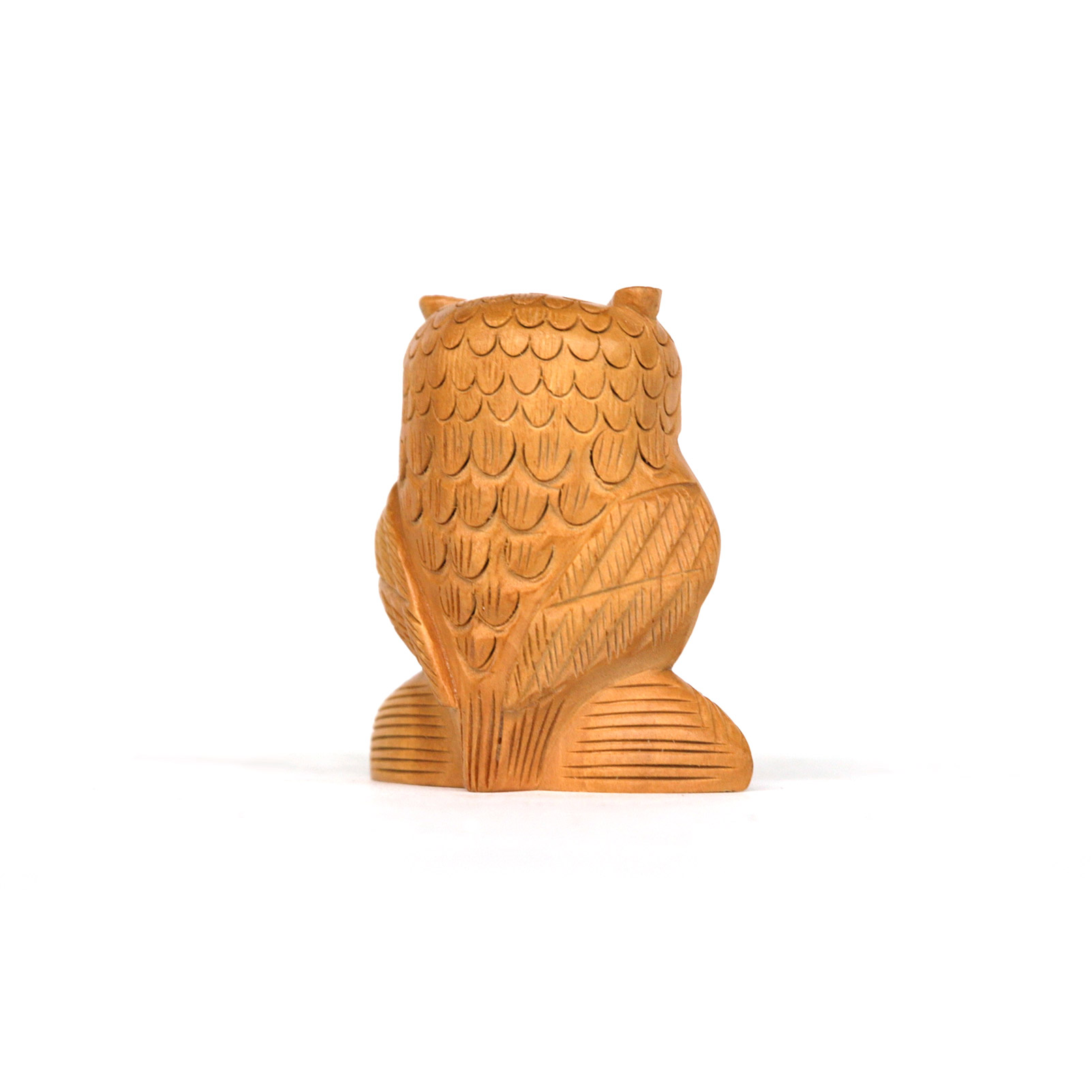 Eule aus Holz, natur, H 7,5 cm, B 7 cm, T 4 cm von fischer's lagerhaus