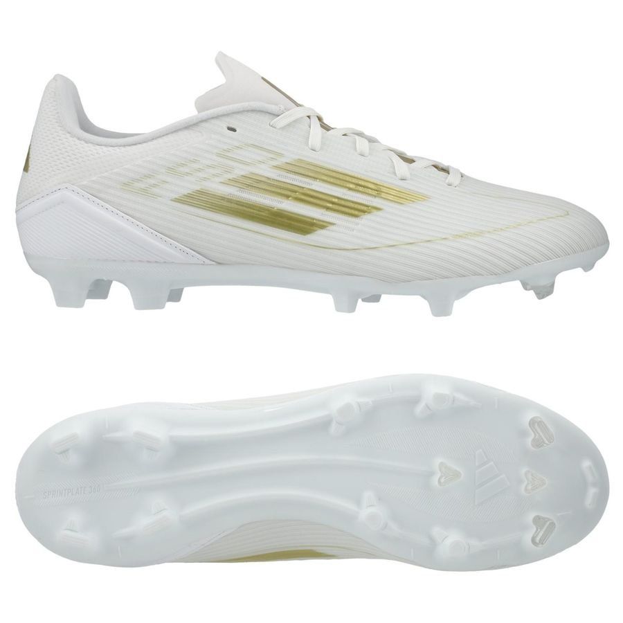 adidas F50 League FG/AG Day Spark - Blanc/Doré/Blanc