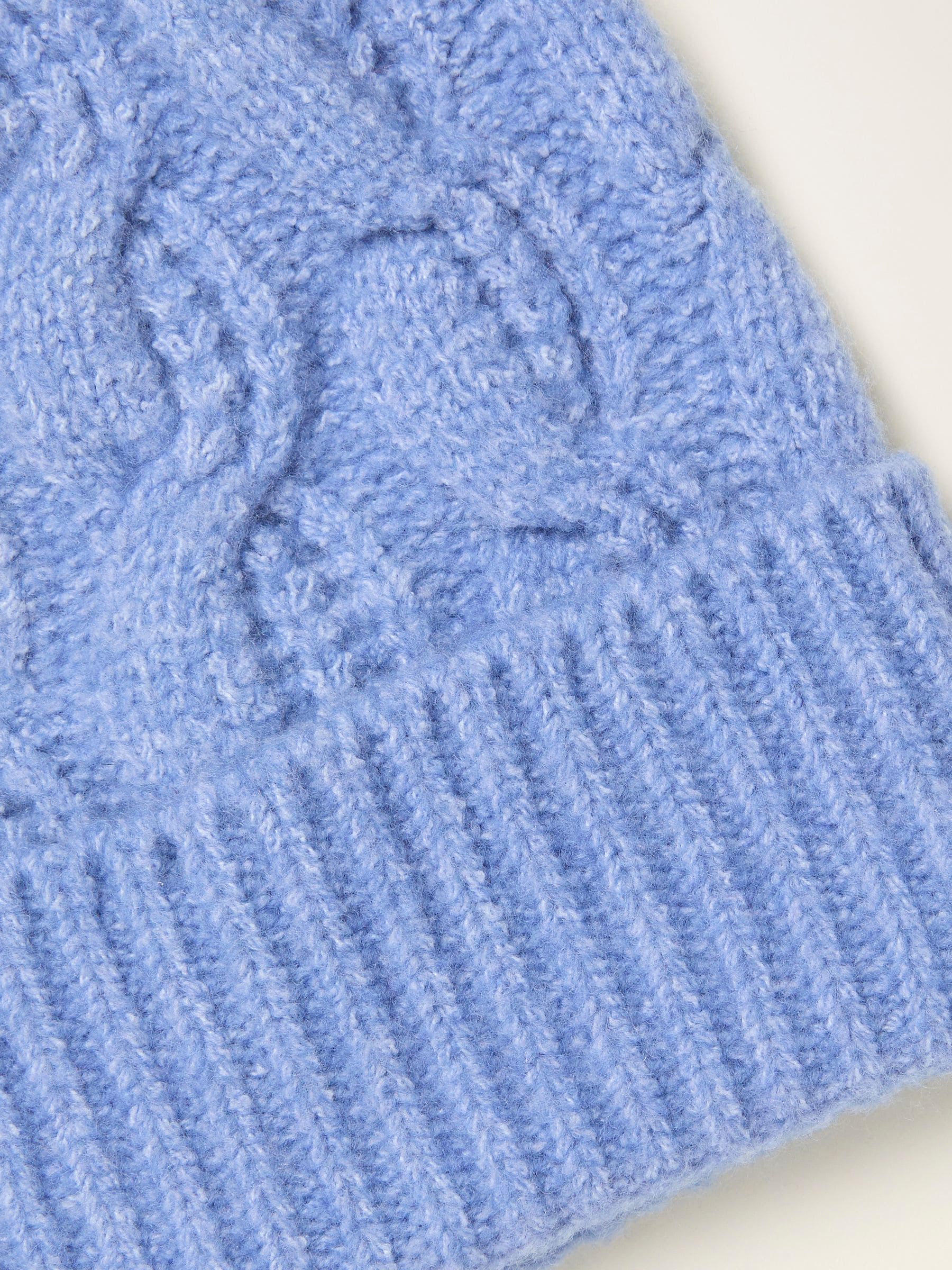 Blauw - FatFace Cable Beanie
