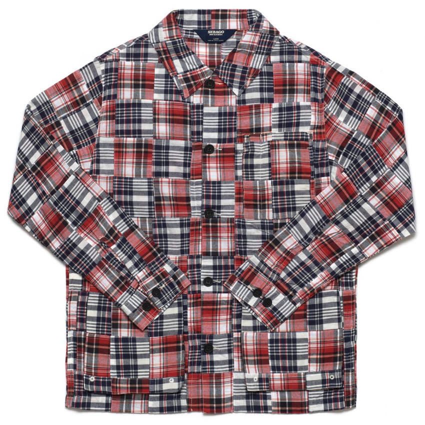 SPRINGPOINT MADRAS WHITE NAVY RED-VESTE SEBAGO HOMME