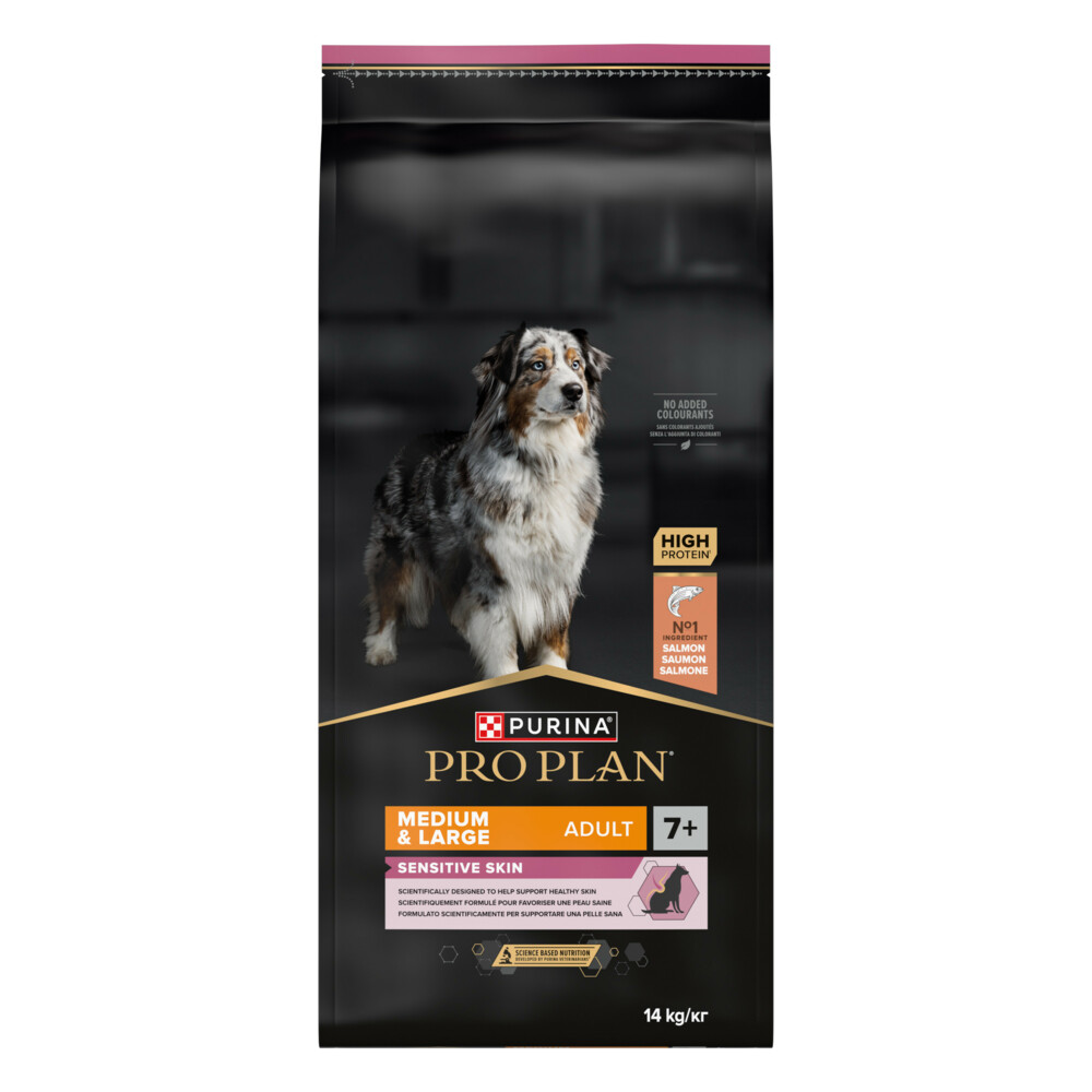 Pro Plan Adult 7+ Medium & Large Sensitive Skin Zalm14 kg