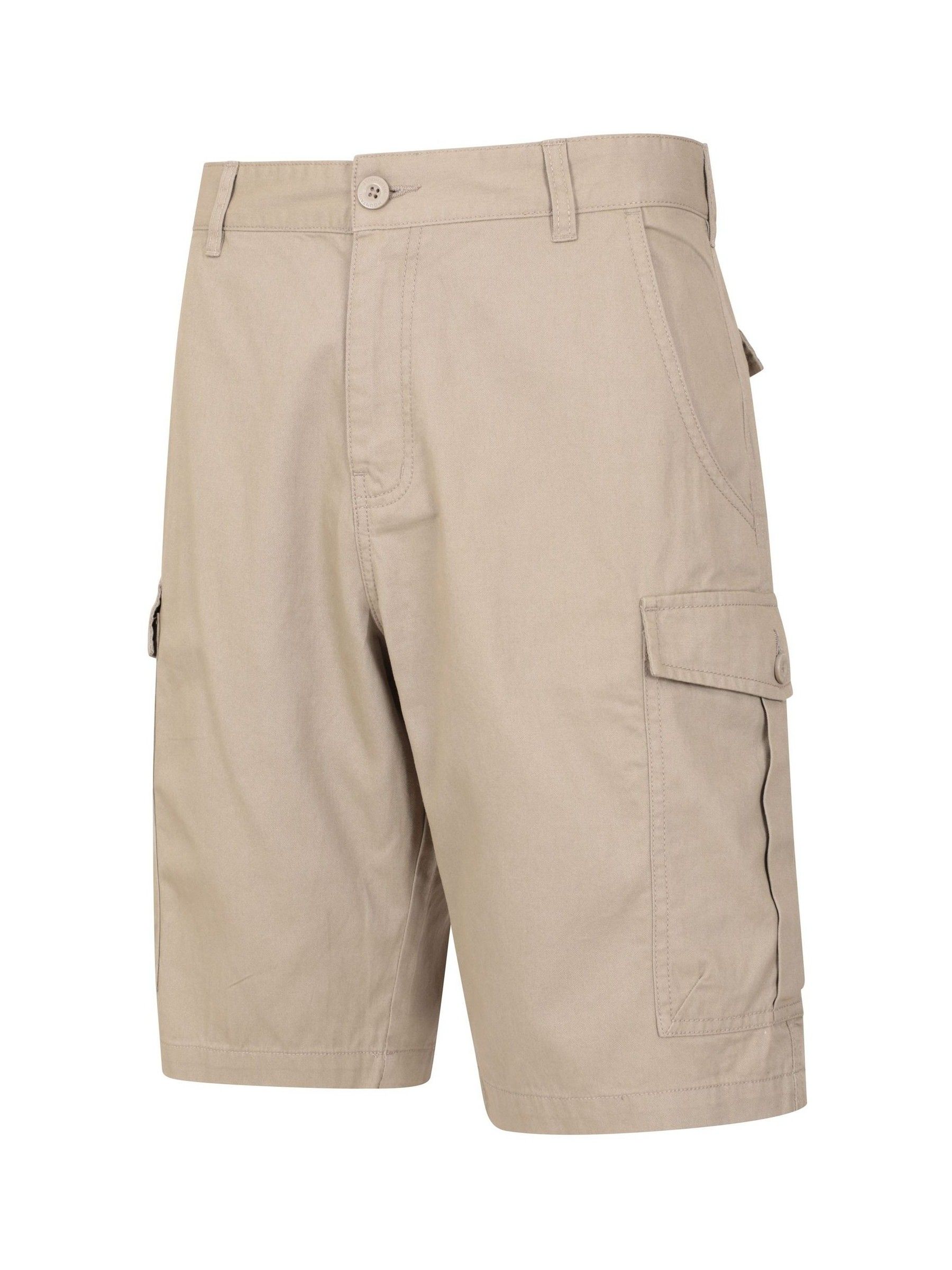 Crème - Mountain Warehouse Mens Lakeside 100% Cotton Cargo Shorts