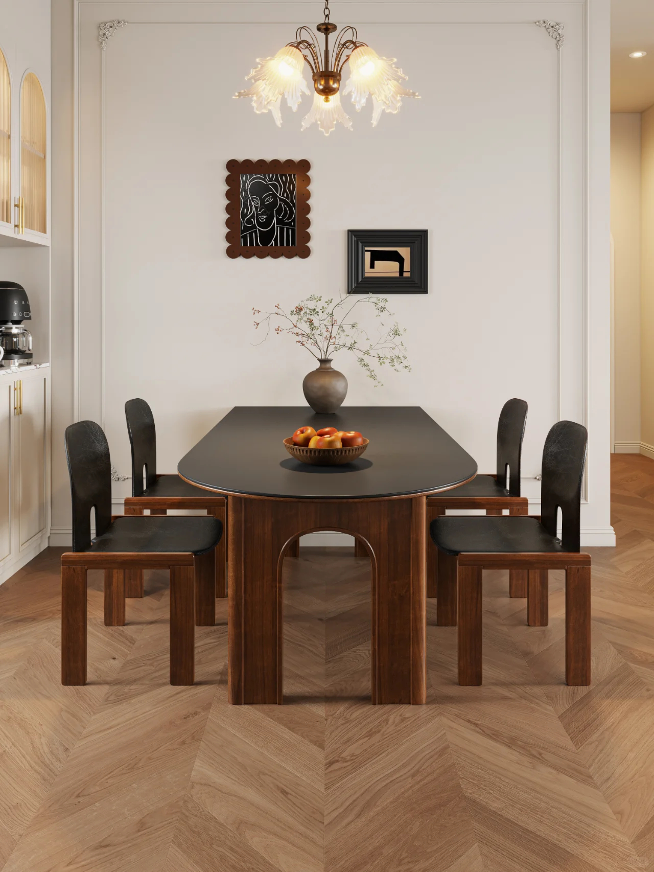 mesa de jantar de madeira maciça de freixo