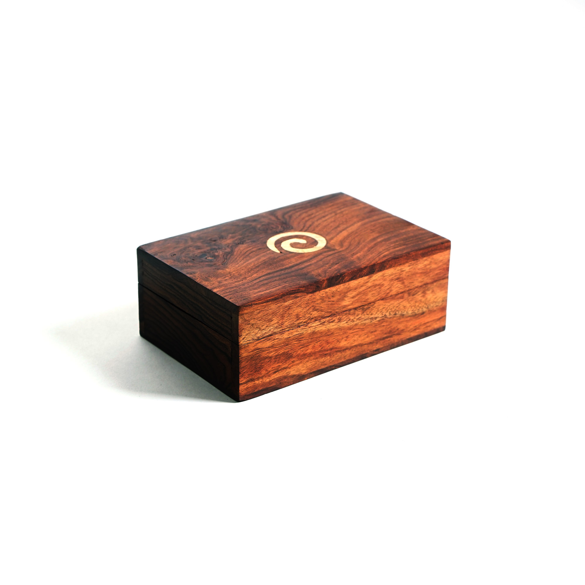 Holz-Schatulle mit Perlmuttintarsien, braun, B 15 cm, L 10 cm, H 6 cm von fischer's lagerhaus