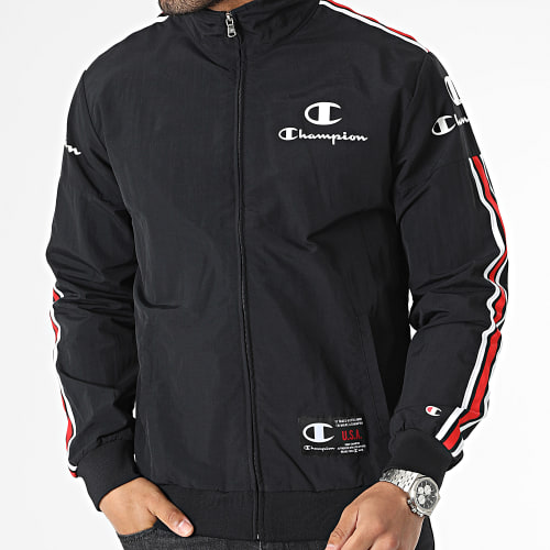Sweat Zippé A Bandes 218771 Noir