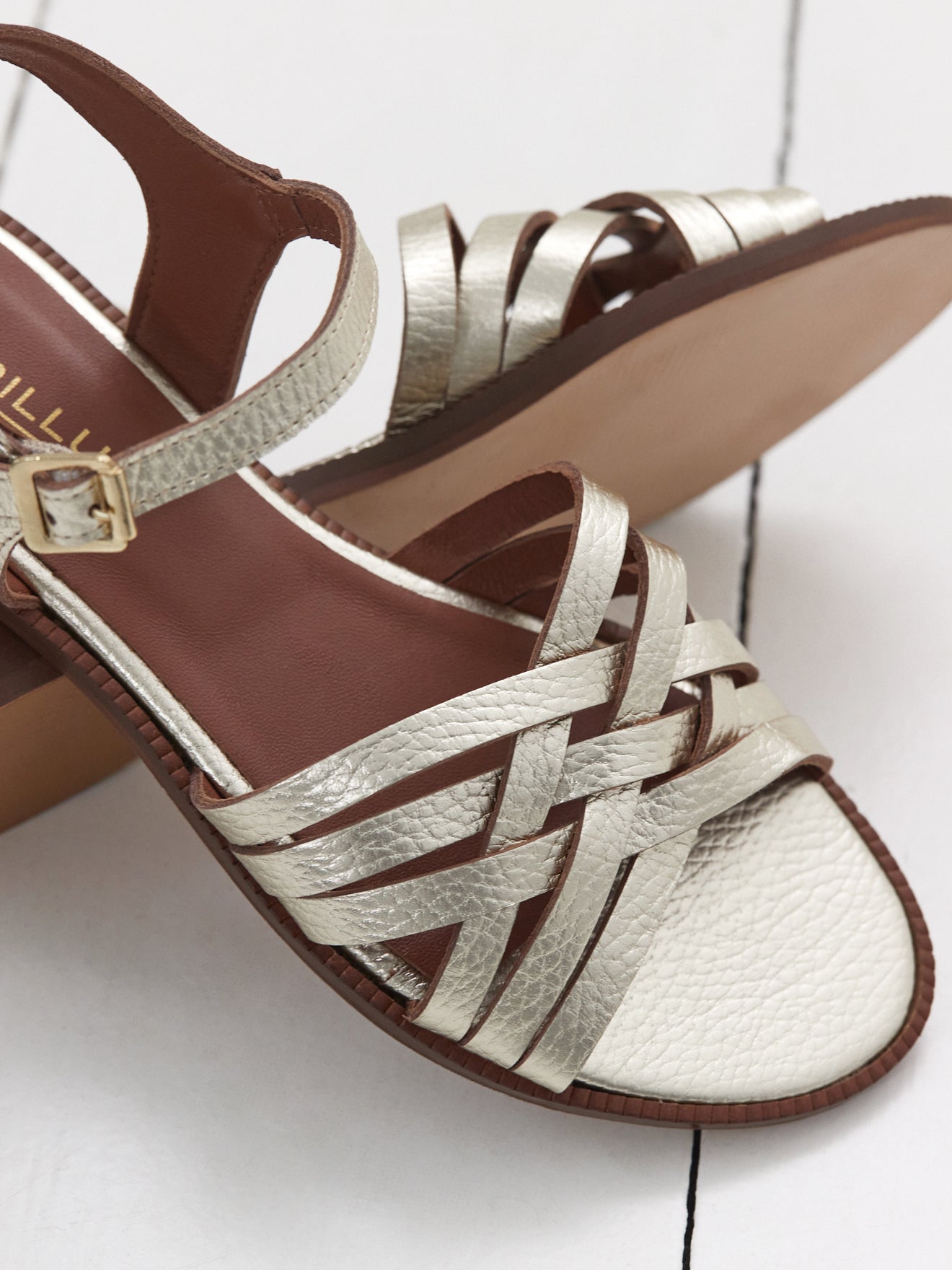 Sandales multi-brides cuir femme