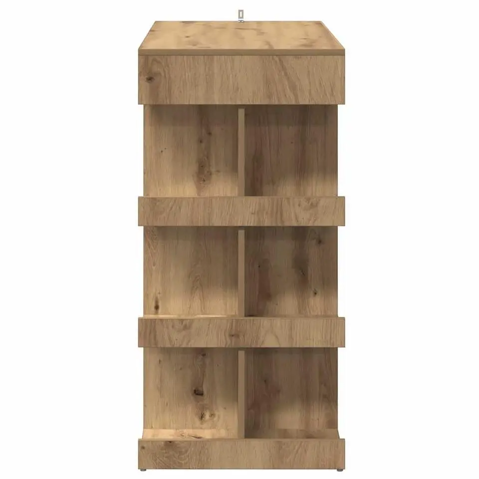 vidaXL - Bartafel met schappen - Artisanaal eiken - Bewerkt hout - 100x48 cm