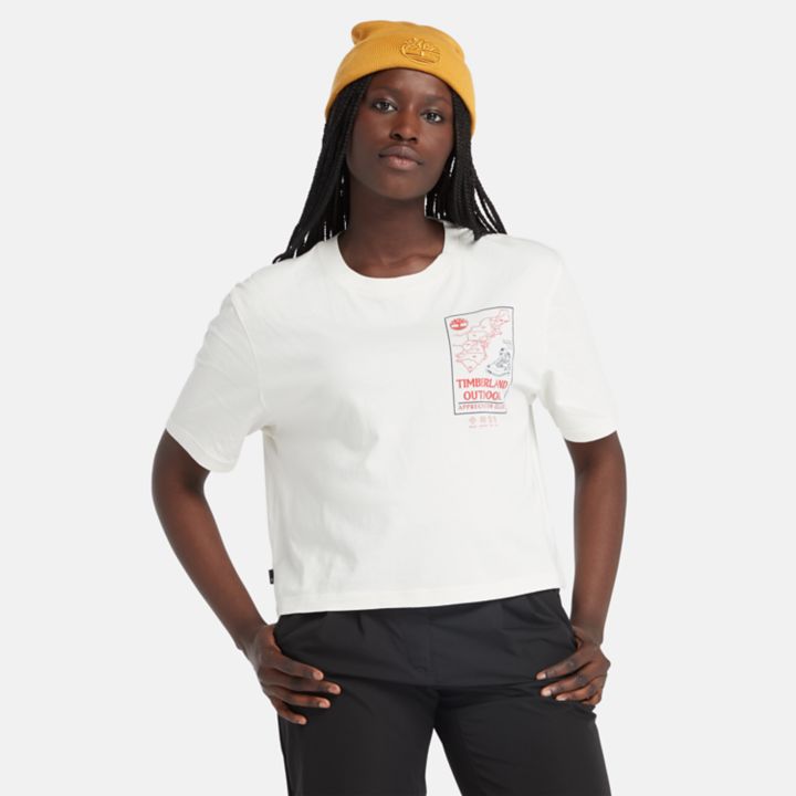 Camiseta cropped feminina branca