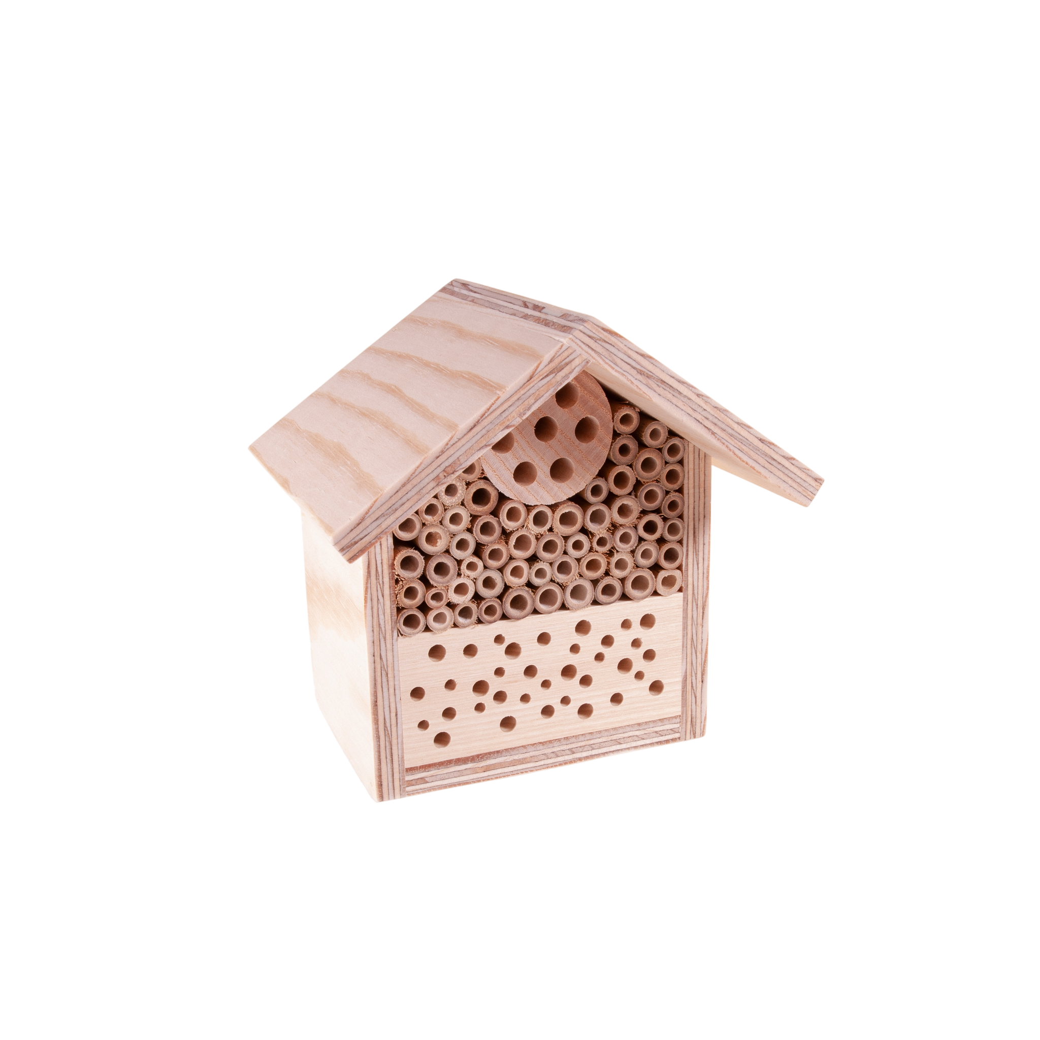 Bienenhotel klein hoch Dach natur