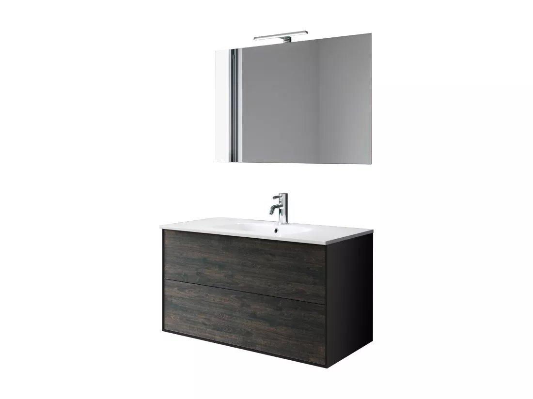 Ensemble de salle de bain 4 pièces IGEA brun foncé