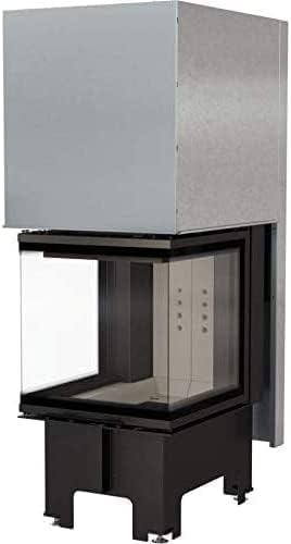 KRATKI Kamineinsatz NBC | Heizeinsatz 8kW | 147 x 57,6 cm | Eckkamin mit dreiseitiger Feuersicht | Doppeltüröffnungssystem Guillotine nach Links & rechts | 2.BimSchV 15a B-Vg | Ideal für Zuhause