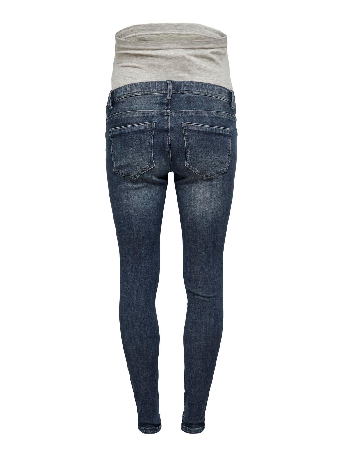 OLMWAUW Mittlere Taille Skinny Fit Jeans Blue Black Denim