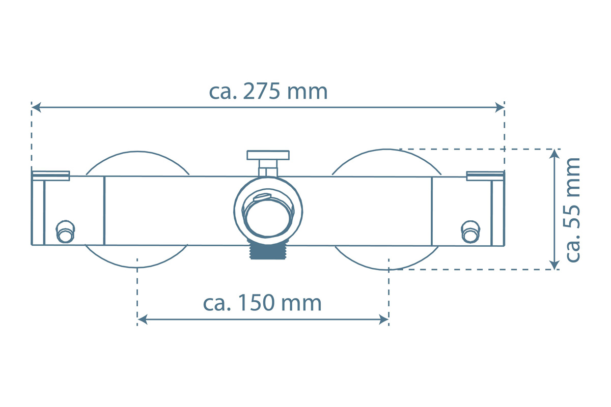 Schutte London thermostatische badkraan zwart mat