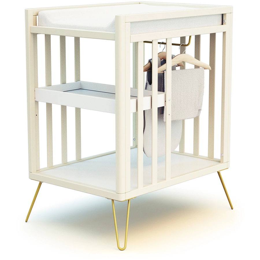 JURABABY Wickeltisch multifunktional Only Scandicraft Buche Stahl