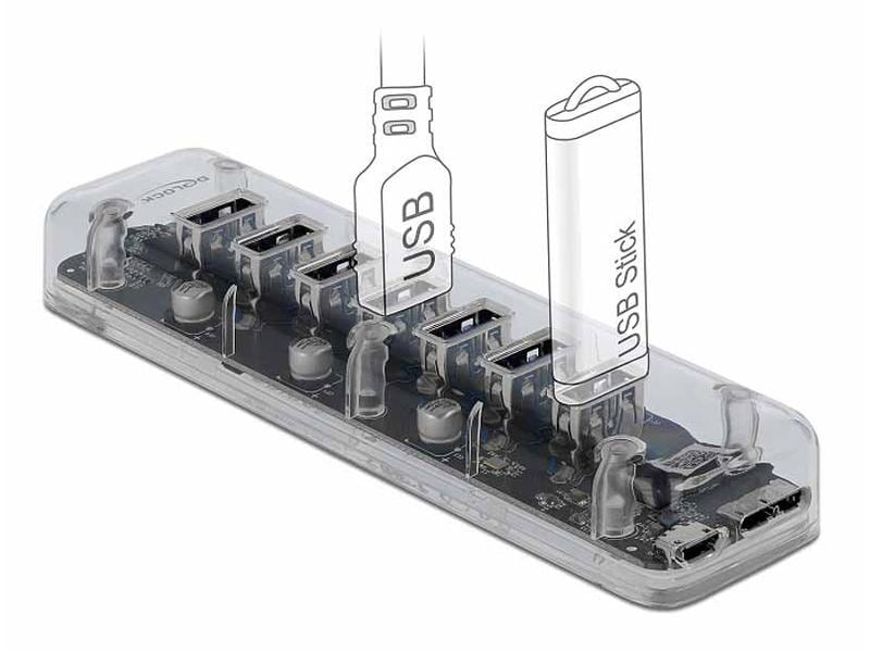 Delock USB-Hub 64088 USB 3.0 - 7x Typ-A 7-Port-USB-Hub