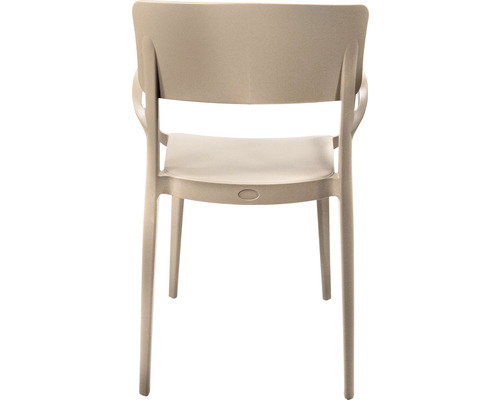 Stapelbare stoel met armleuningen Veba Wing 82 x 54 x 55 cm kunststof beige