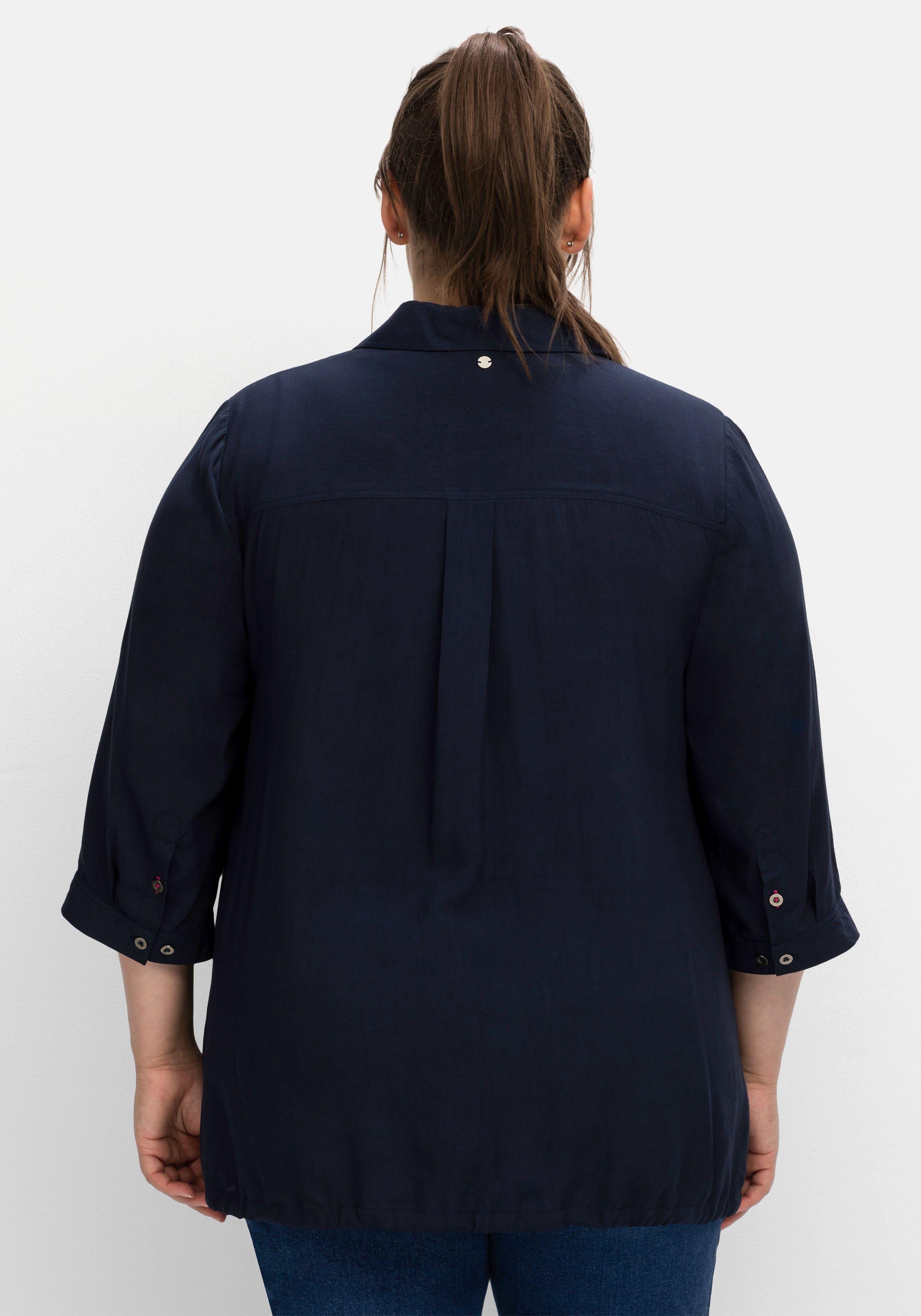 Hemdbluse mit 3/4-Arm und Saum-Tunnelzug