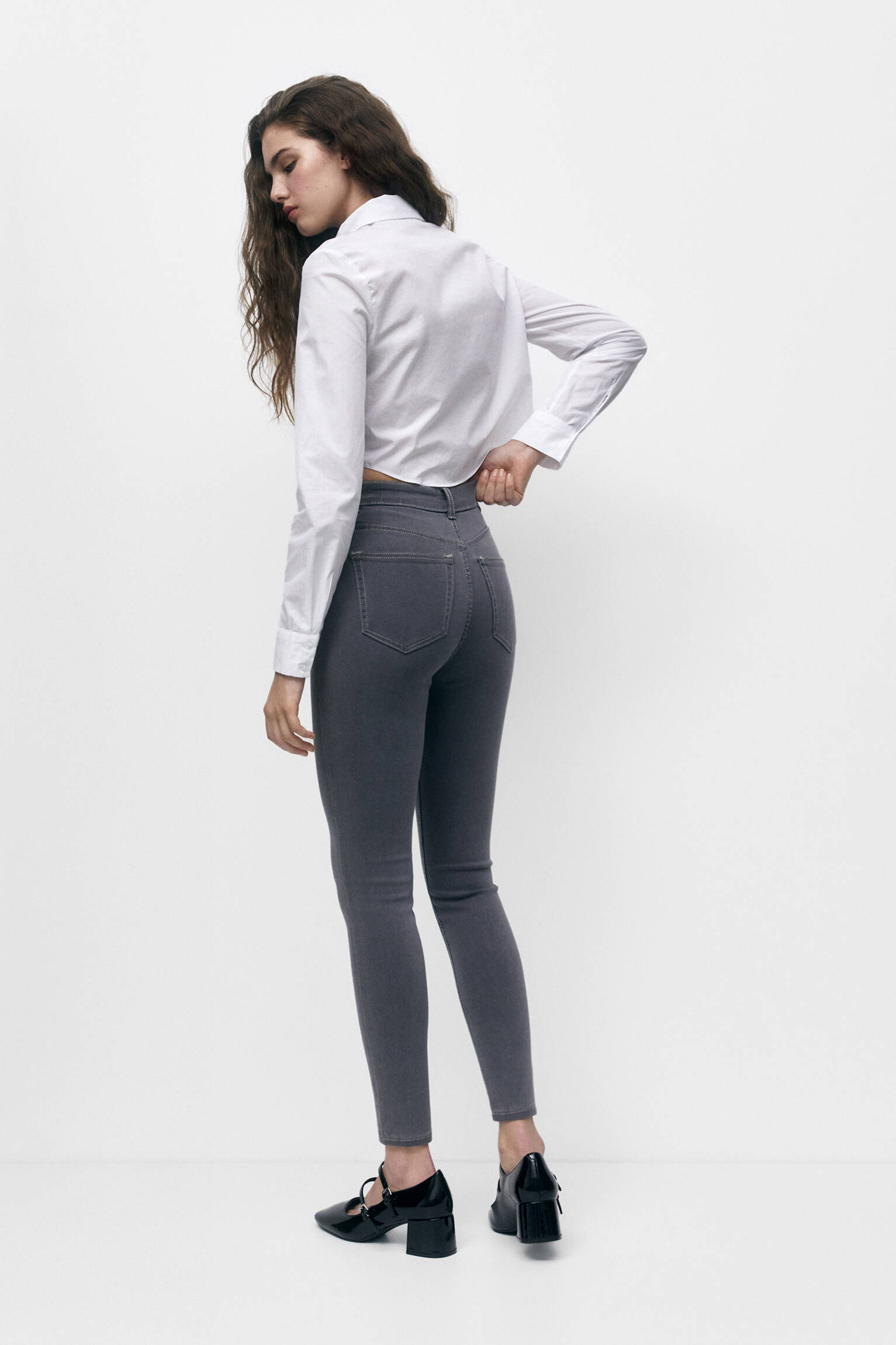 JEGGING DE CINTURA ALTA - CINZA