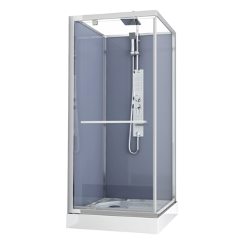 Allibert complete douchecabine Anapurna met draaideur zilver hoekmodel 90 x 90 cm