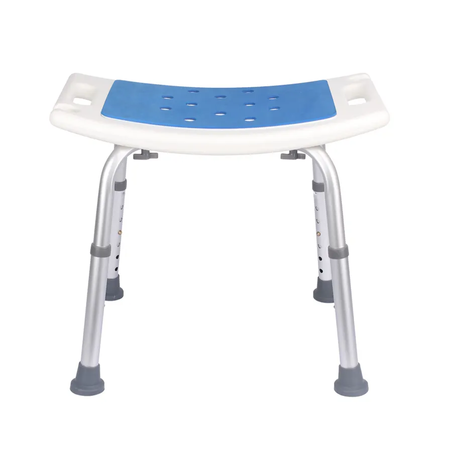 (36-51cm) Höhenverstellbarer Dusch Hocker Anti-Rutsch Sitzbrett Senioren Badewannen Stuhl - Blau / Weiss