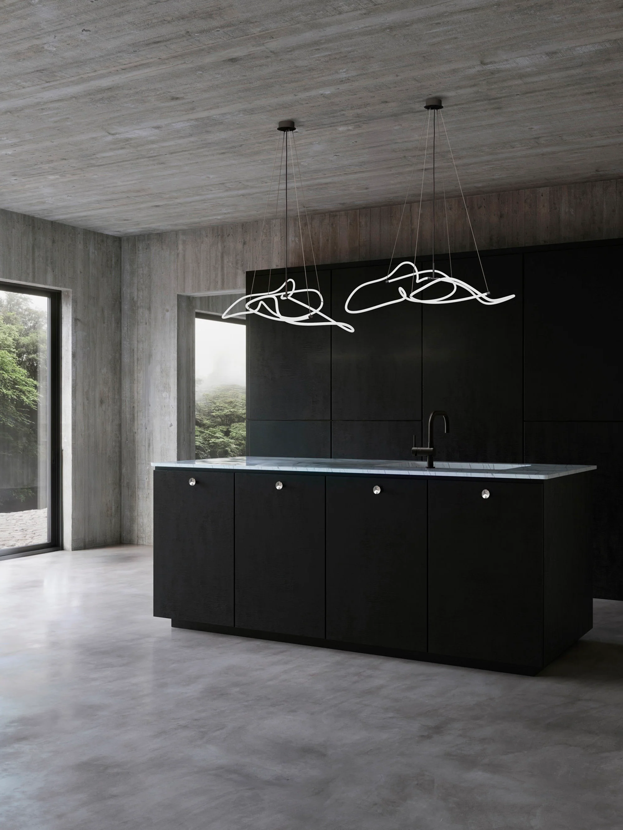 Grote LED-kroonluchter Ghost