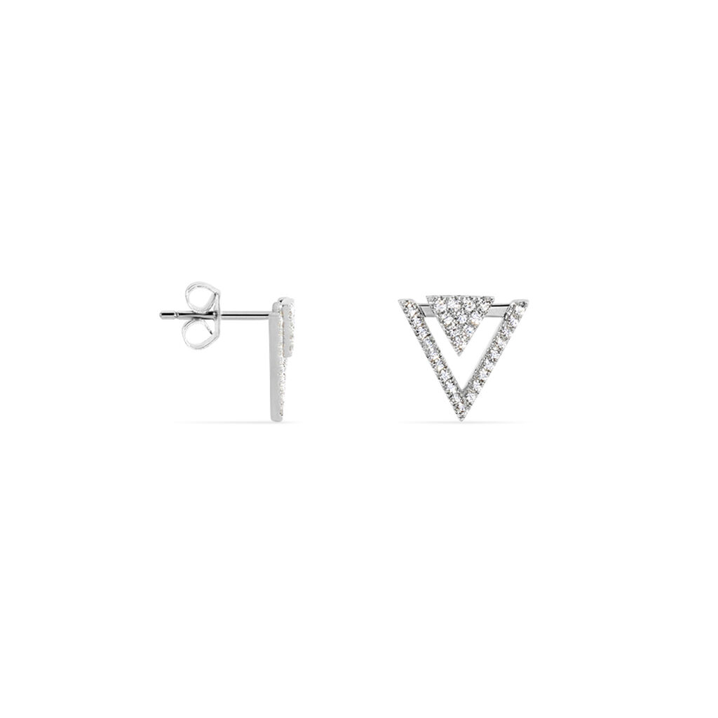 Boucles D'oreilles Pendantes Domnika Argent Blanc Oxyde De Zirconium