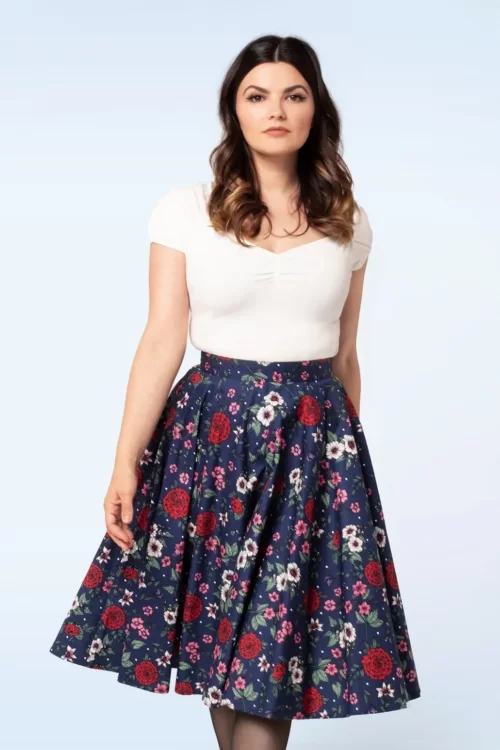 Bunny Camellia rok in blauw