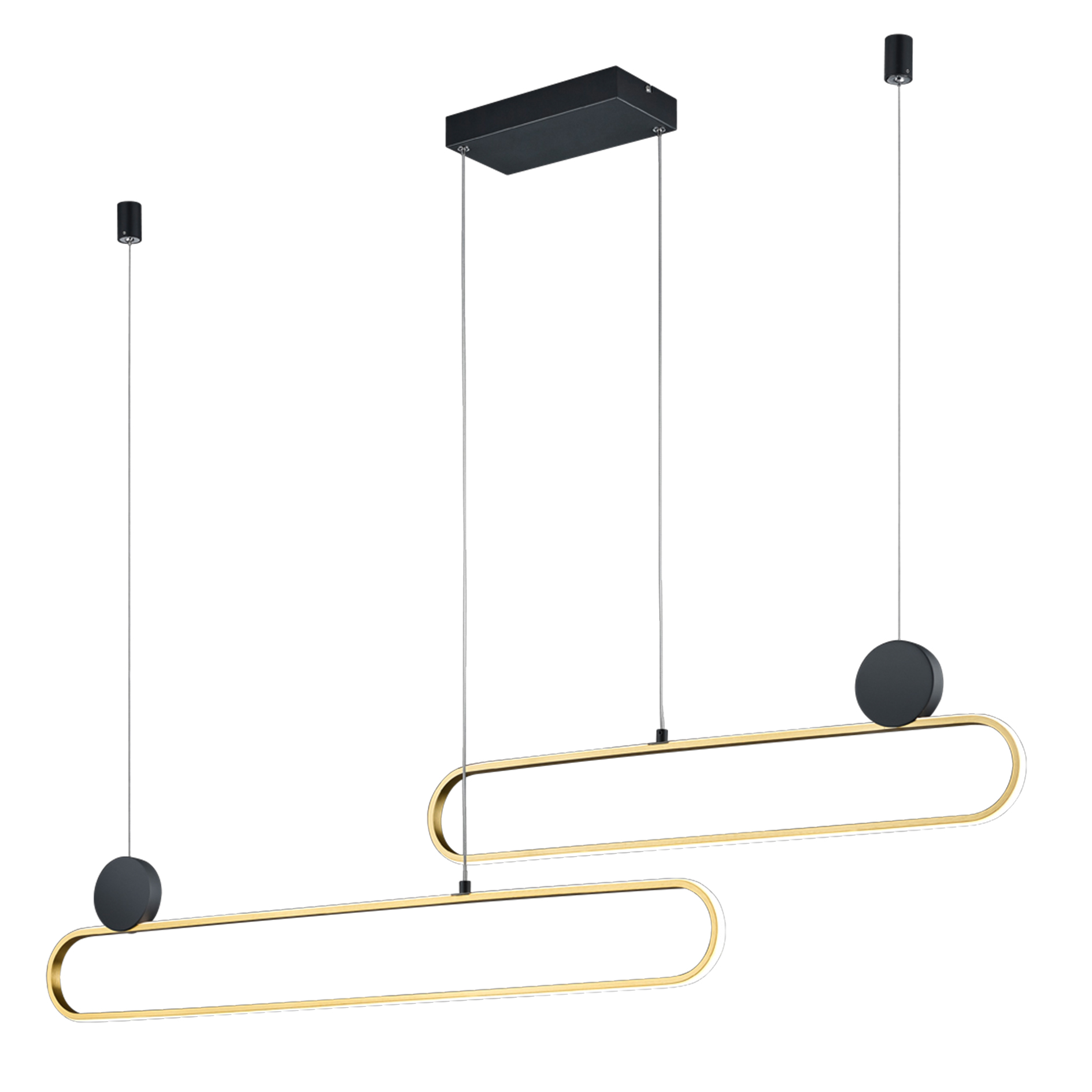 LED-Pendelleuchte - Messing - schwarz - dimmbar