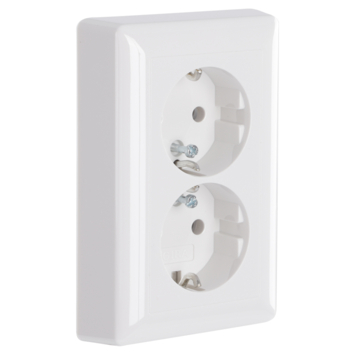Gira ST55 Inbouw Dubbel Geaard Stopcontact Wit