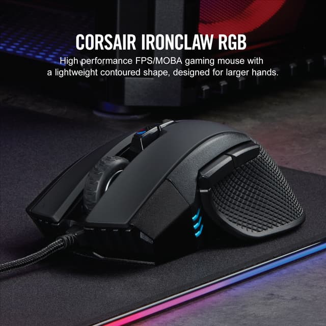 Corsair Ironclaw RGB gaming-mus (sort)