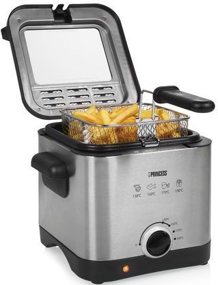 Princess 182612 Mini friteuse- 1000W- 1.5 Liter- Compact - Geschikt voor camping - Anti aanbaklaag