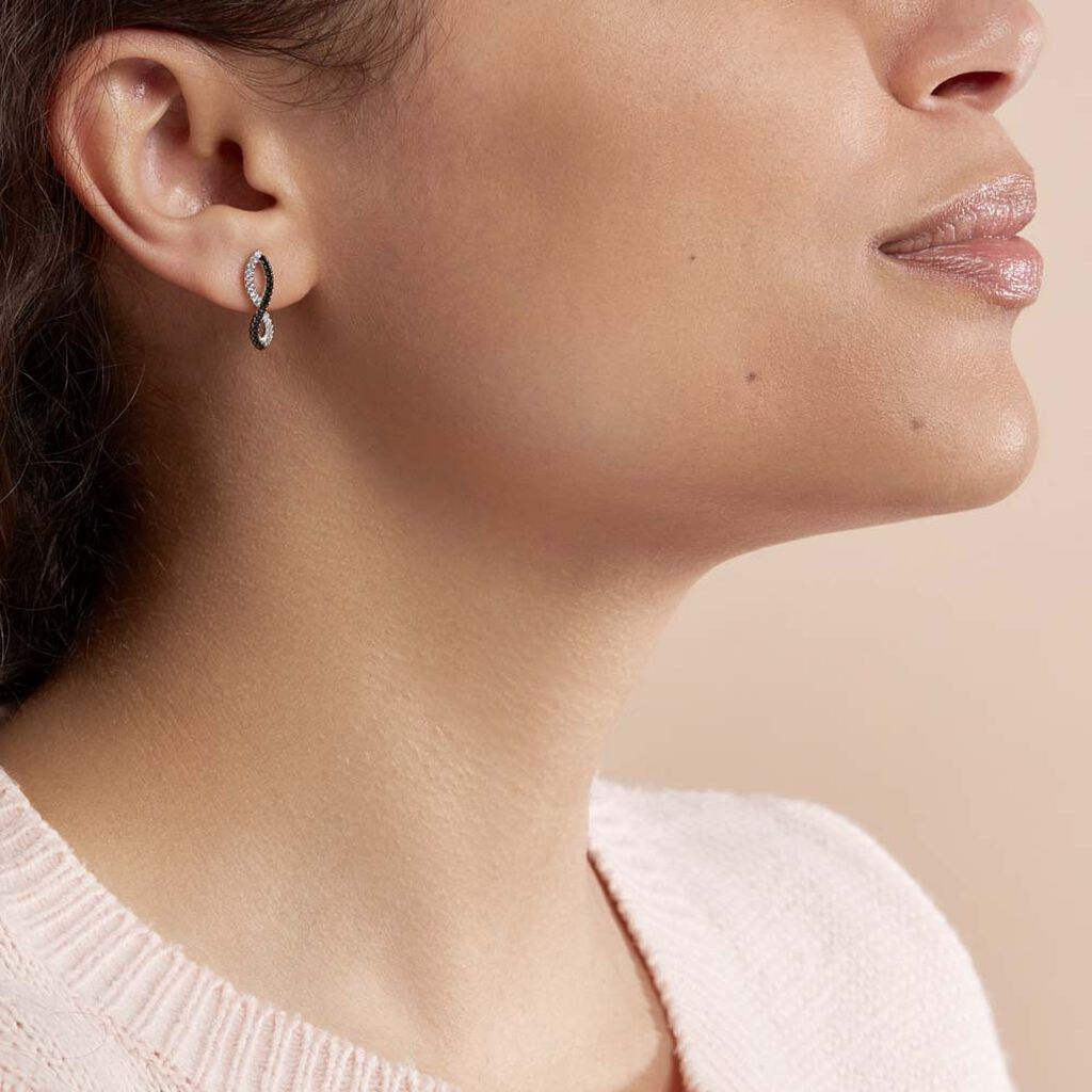 Boucles D'oreilles Puces Alizee Argent Blanc Oxyde De Zirconium