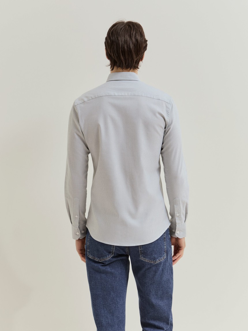 Camisa slim fit em algodão