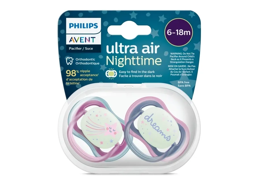 Philips AVENT ultra air SCF376/14 sut, Klassisk babysut, Ortodontisk, Silikone, Dreng/Pige, Tåler opvaskemaskine
