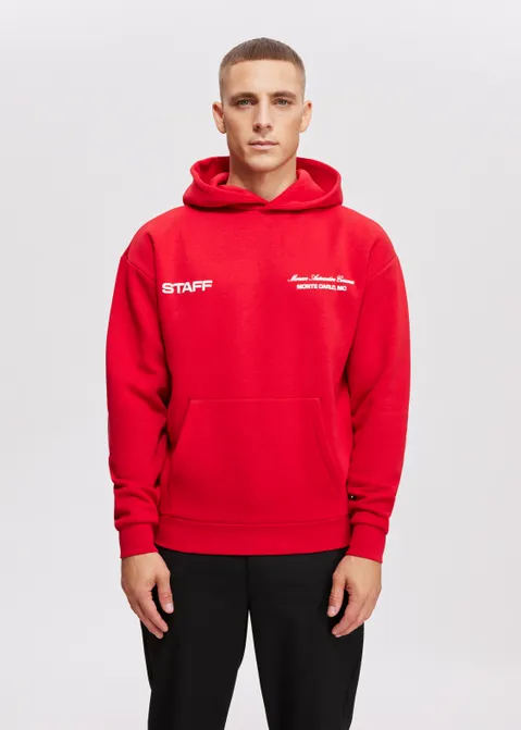 Hoodie met print staff rood (ROO)