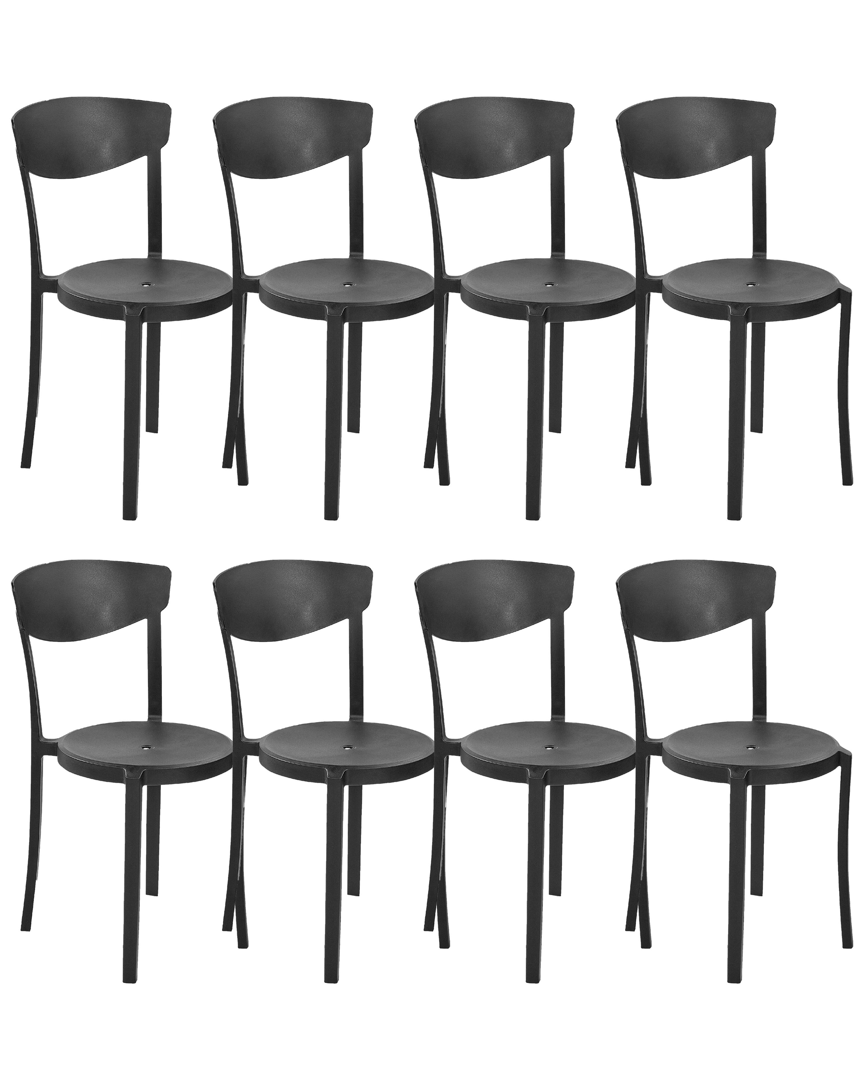 Set van 8 eetkamerstoelen VIESTE Zwart