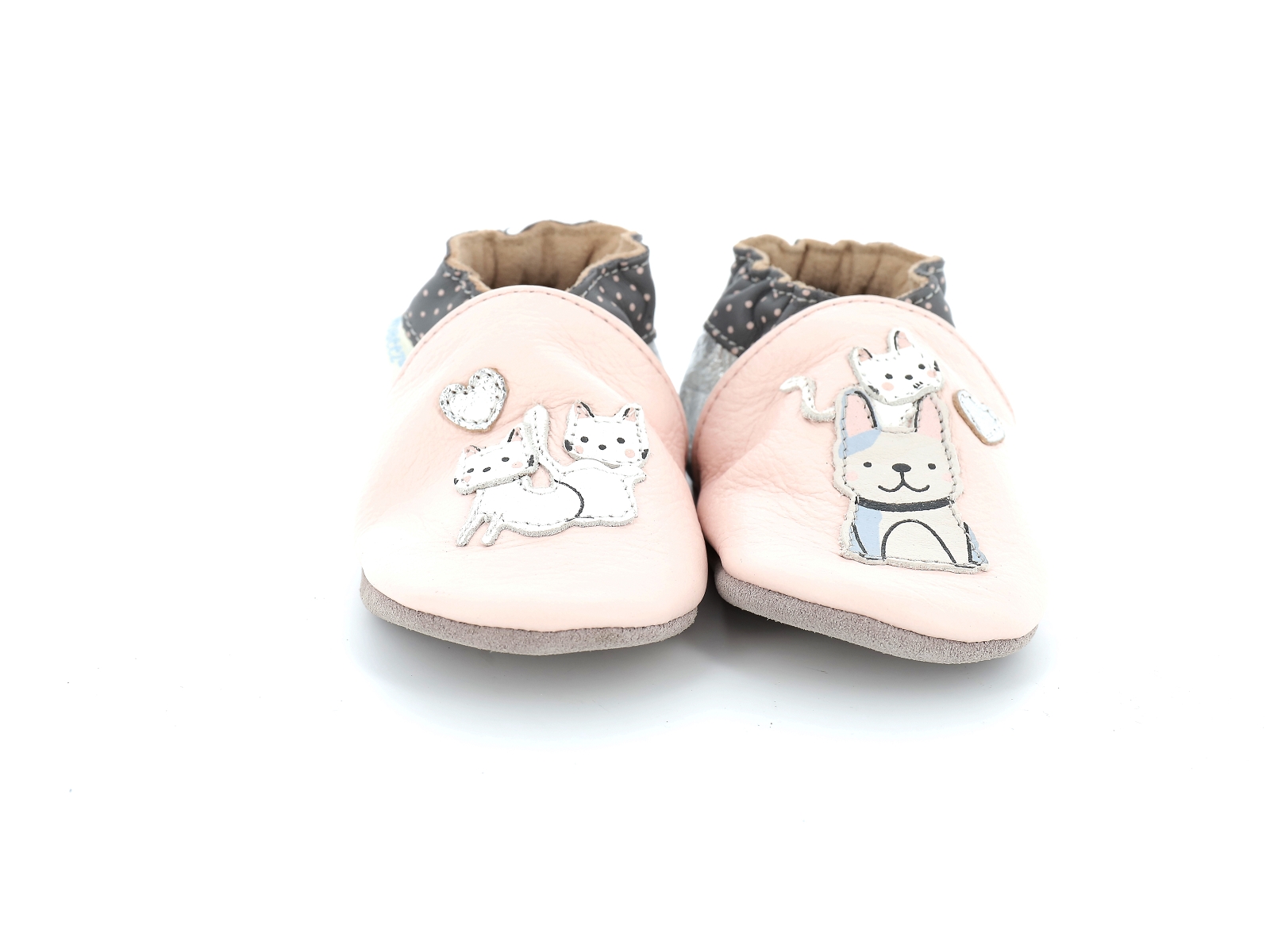Robeez-CAT FRIENDS Cuir Rose Pâle