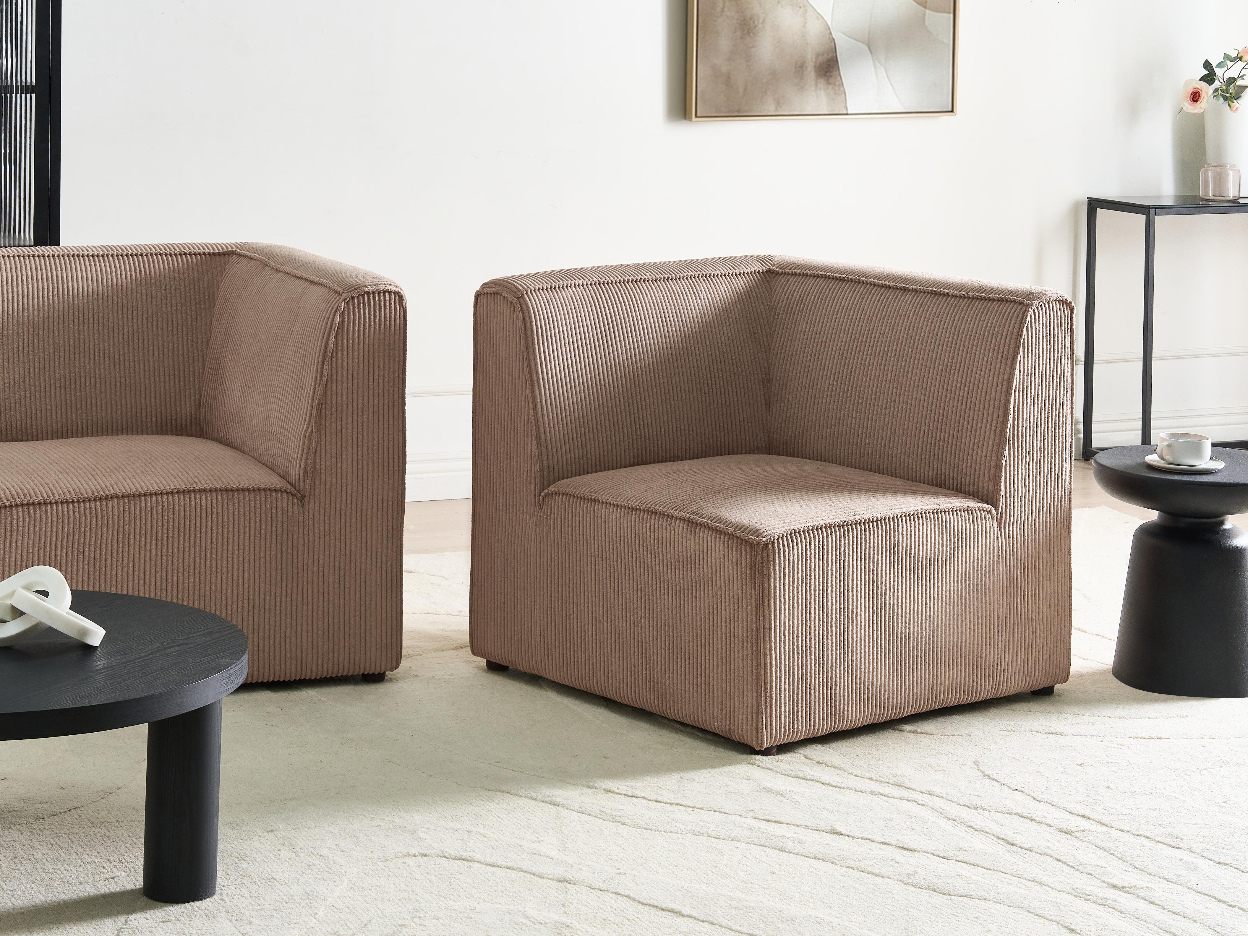 Hoekmodule LEMVIG Corduroy Zandbeige linkszijdig