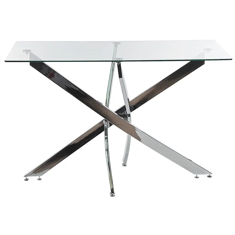 MARAMO - Eettafel - Zilver - 70 x 120 cm - Veiligheidsglas