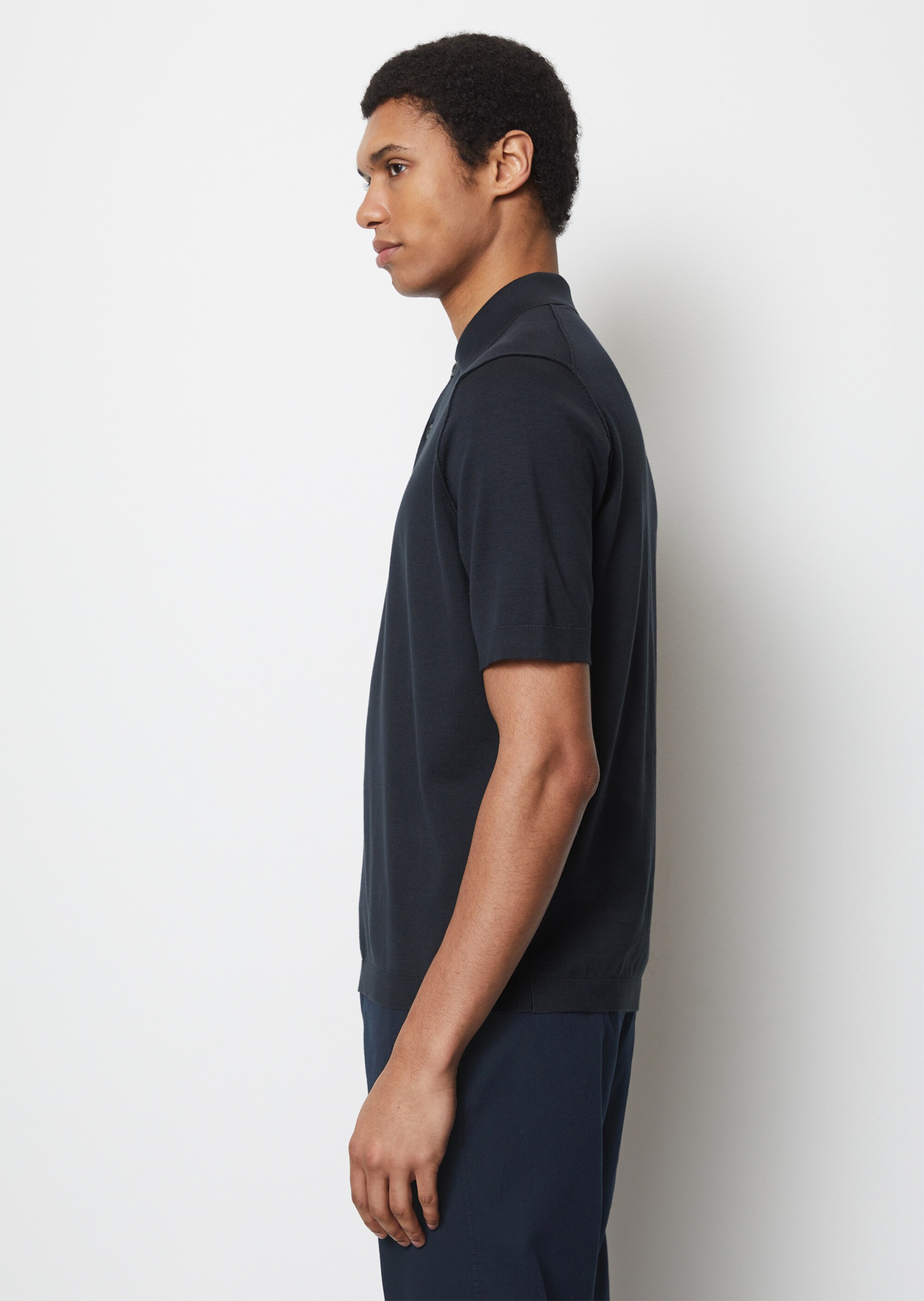 Strick-Poloshirt regular in Strick-Optik