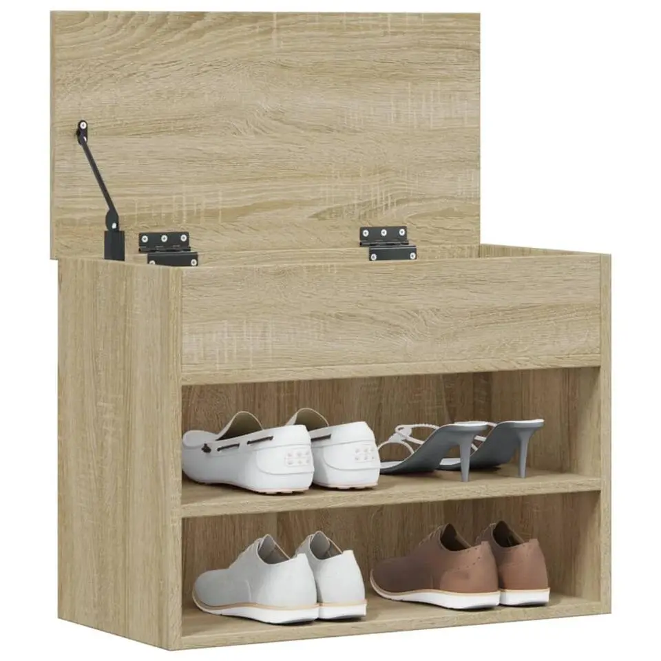 vidaXL - Schoenenbank - Bruin - Bewerkt hout - 60 x 30 x 45 cm