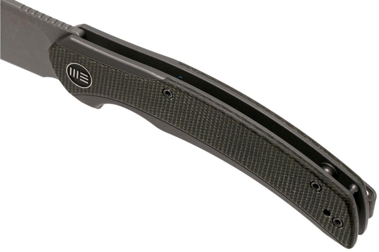 WE Knife Snick WE19022F-5 Stonewashed, Green Micarta zakmes