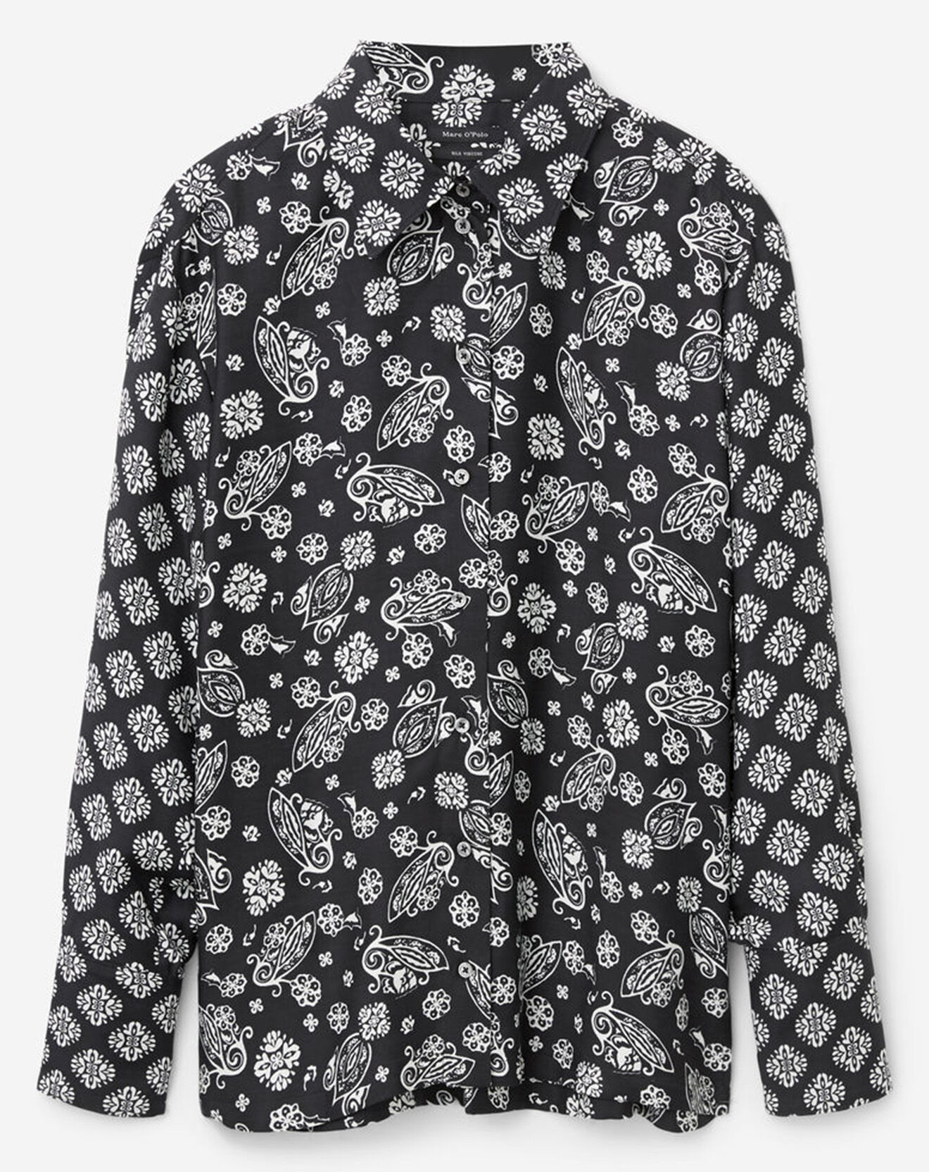 Marc O'Polo Chemise en Soie mélangée fluide noire