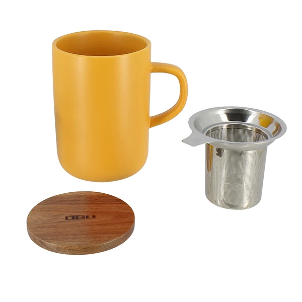 Tisanière mug Juliet en grès jaune 475 ml Ogo