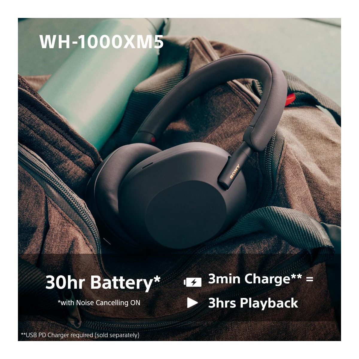 Sony WH-1000XM5 trådløse around-ear hodetelefoner (sort)