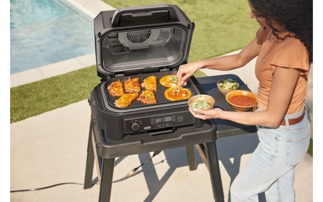 Ninja Woodfire Pro XL 4 in 1 elektrischer Outdoor Grill & Smoker mit Smart Cook System 1700 W